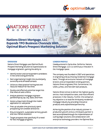 Nations Direct Expands TPO Business Channels